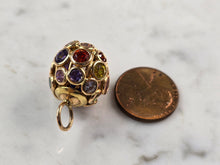 Load image into Gallery viewer, Womens Vintage Estate 14K Yellow Gold Multi Stone Orb Pendant 7.0g E3407