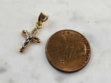 Load image into Gallery viewer, Womens Vintage Estate 14K Gold Religious Cross Pendant, 0.4g E3411
