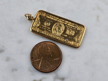 Load image into Gallery viewer, Vintage Estate 18k Yellow Gold Hundred Dollar Bill Pendant 5.0g E3423