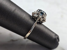 Load image into Gallery viewer, Womens Vintage Estate 14K White Gold Spinel &amp; Diamond Ring, 2.8g E3437
