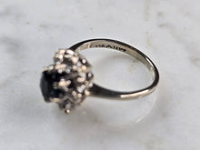 Load image into Gallery viewer, Womens Vintage Estate 14K White Gold Spinel &amp; Diamond Ring, 2.8g E3437