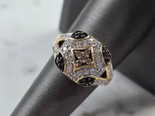 Load image into Gallery viewer, Womens Vintage Estate 14K Gold Chocolate Black Diamond Ring, 5.0g E3447