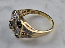 Load image into Gallery viewer, Womens Vintage Estate 14K Gold Chocolate Black Diamond Ring, 5.0g E3447