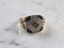 Load image into Gallery viewer, Womens Vintage Estate 14K Gold Chocolate Black Diamond Ring, 5.0g E3447