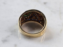 Load image into Gallery viewer, Womens Vintage Estate 10K Gold Multi Stone Diamond Ring 5.6g E3461