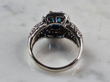 Load image into Gallery viewer, Womens Vintage Estate 10K White Gold Topaz &amp; Diamond Ring 4.7g E3469