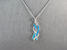 Load image into Gallery viewer, Womens Sterling Silver Blue Opal Modernist Pendant Necklace 5.2g E3470
