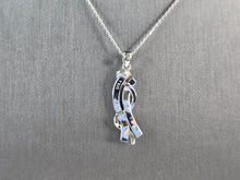 Load image into Gallery viewer, Womens Sterling Silver Blue Opal Modernist Pendant Necklace 5.2g E3470