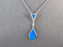 Load image into Gallery viewer, Womens Sterling Silver Blue Opal Modernist Pendant Necklace 5.2g E3471