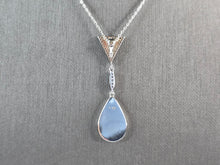 Load image into Gallery viewer, Womens Sterling Silver Blue Opal Modernist Pendant Necklace 5.2g E3471