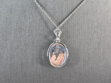 Load image into Gallery viewer, Womens Sterling Silver Blue Opal Modernist Pendant Necklace 5.4g E3473