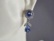 Load image into Gallery viewer, Womens Vintage Estate Sterling Silver Tanzanite CZ Stud Earrings 5.9g E3483