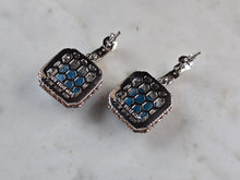 Load image into Gallery viewer, Womens Estate Sterling Silver Aqua Stud Earrings 11.7g E3486