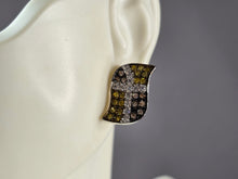 Load image into Gallery viewer, Womens Vintage Estate Sterling Silver Modernist CZ Earrings 4.7g E3487