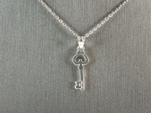 Load image into Gallery viewer, Womens Sterling Silver Key to My Heart Pendant Necklace 2.1g #E3495