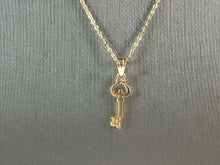 Load image into Gallery viewer, Womens Sterling Silver Gold Tone Key to My Heart Pendant Necklace 2.1g E3496