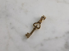 Load image into Gallery viewer, Womens Sterling Silver Gold Tone Key to My Heart Pendant Necklace 2.1g E3496