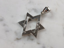 Load image into Gallery viewer, Womens Sterling Silver Modernist Star of David Pendant Necklace 7.3g E3498