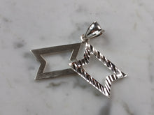 Load image into Gallery viewer, Womens Sterling Silver Modernist Star of David Pendant Necklace 7.3g E3498
