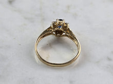 Load image into Gallery viewer, Womens Vintage Estate 14K Yellow Gold Sapphire &amp; Diamond Ring 2.2g #E3505