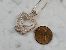 Load image into Gallery viewer, Womens Vintage Sterling Silver Heart CZ Pendant Necklace 5.1g E3521