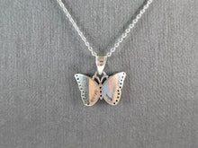 Load image into Gallery viewer, Womens Estate Sterling Silver Enamel Butterfly Pendant Necklace 3.0g E3526