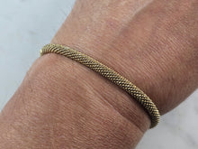 Load image into Gallery viewer, Womens Estate Sterling Silver Gold Tone Mesh Magnetic Bracelet 13.4g E3541