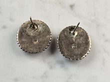 Load image into Gallery viewer, Womens Estate Sterling Silver Modernist Turquoise LEX Earrings 9.2g E3542