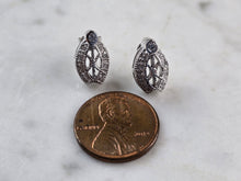 Load image into Gallery viewer, Womens Vintage Estate Sterling Silver CZ Earrings 3.8g E3543