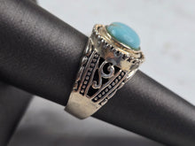 Load image into Gallery viewer, Womens Vintage Estate Sterling Silver Turquoise Ring 6.7g E3564