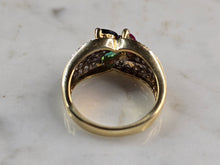 Load image into Gallery viewer, Womens Vintage Estate 10K Gold Multi Stone Diamond Ring 5.6g E3582