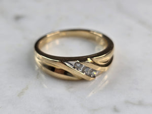 Mens Vintage Estate 10k Yellow Gold Diamond Ring 7.2g #E3585