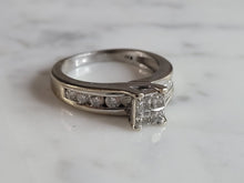 Load image into Gallery viewer, Womens Vintage Estate 14K White Gold Diamond Engagement Ring, 4.2g E3586
