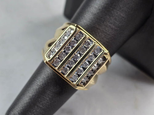 Mens Vintage Estate 14K Yellow Gold Diamond Ring 6.0g E3588
