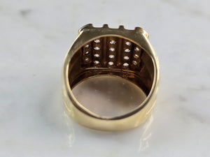 Mens Vintage Estate 14K Yellow Gold Diamond Ring 6.0g E3588