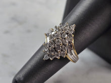 Load image into Gallery viewer, Vintage Estate 10K Yellow Gold &amp; Diamond Cluster Ring 5.8g E3591
