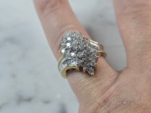 Load image into Gallery viewer, Vintage Estate 10K Yellow Gold &amp; Diamond Cluster Ring 5.8g E3591