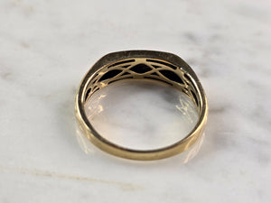 Mens Vintage Estate 10k Yellow Gold Diamond Ring 3.4g #E3605