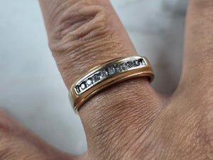 Mens Vintage Estate 10k Yellow Gold Diamond Ring 3.2g #E3607