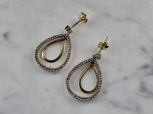 Load image into Gallery viewer, Womens Vintage Estate 14K Yellow Gold Diamond Earrings 3.5g E3608