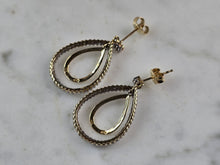 Load image into Gallery viewer, Womens Vintage Estate 14K Yellow Gold Diamond Earrings 3.5g E3608