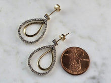 Load image into Gallery viewer, Womens Vintage Estate 14K Yellow Gold Diamond Earrings 3.5g E3608