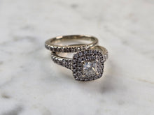 Load image into Gallery viewer, Womens Vintage Estate 14K White Gold Diamond Engagement Ring Set, 7.1g E3619