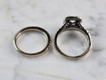 Load image into Gallery viewer, Womens Vintage Estate 14K White Gold Diamond Engagement Ring Set, 7.1g E3619