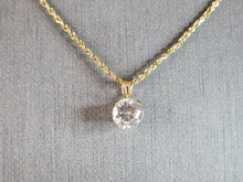 Load image into Gallery viewer, Womens Vintage Estate 14K Gold Necklace w/ CZ Pendant 3.5g #E3631