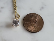 Load image into Gallery viewer, Womens Vintage Estate 14K Gold Necklace w/ CZ Pendant 3.5g #E3631