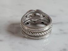 Load image into Gallery viewer, Womens Vintage Estate Sterling Silver Diamond Heart Ring 6.8g #E3641