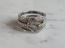Load image into Gallery viewer, Womens Vintage Estate Sterling Silver Diamond Heart Ring 6.8g #E3641