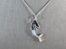 Load image into Gallery viewer, Womens Sterling Silver Opal Mermaid Pendant Necklace 6.0g E3643