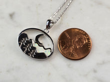 Load image into Gallery viewer, Womens Sterling Silver Opal Mountain Moon Tree Pendant Necklace 5.4g E3649